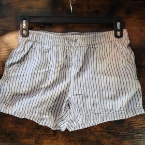 Old Navy Girls Pinstripe Shorts - White and Navy Blue